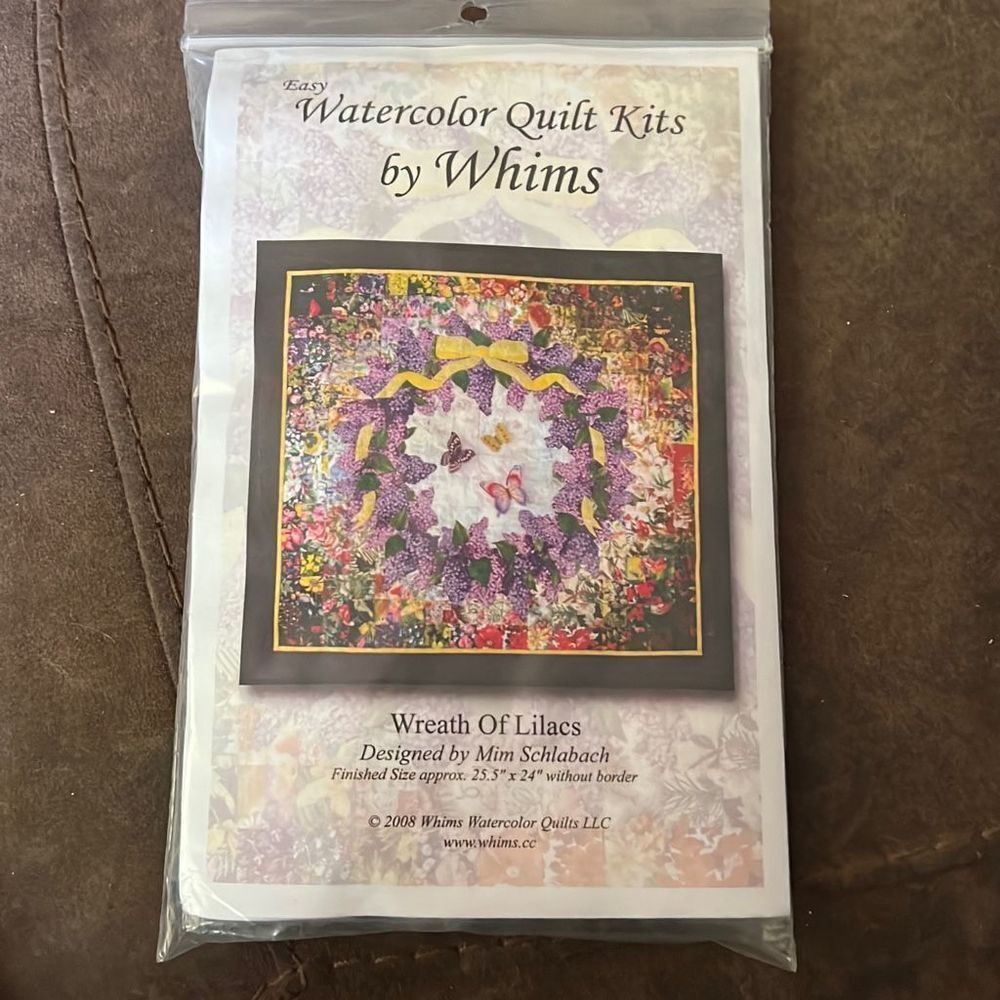 Watercolor Quilt Kit By Whims "Wreath of‎ Lilacs"